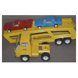 Vtg Tonka Pressed Steel Car Carrier w/ Plastic