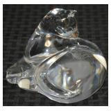 Baccarat France Crystal Grooming Cat Figure 5w