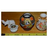 Miniatures Lot w/ Japan Geisha Vase, Carved