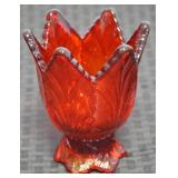 Vtg Fenton Amberina Art Glass 2 Way Candle Holder