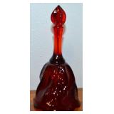 Vtg Fenton Amberina Art Glass Paisley Swirl Bell