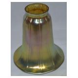 Quezal-style Gold Aurene Ribbed Art Glass Shade