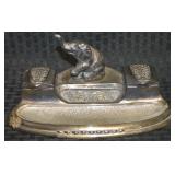 Antique SP Figural Elephant Double Ink Well