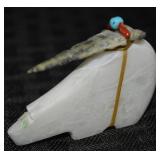 Zuni Native American Marble Bear Fetish Figure