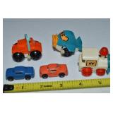 Vtg Toy Vehicles Lot: Plastic Wind Ups & Metal