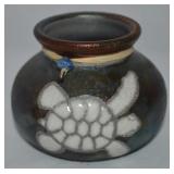 Ben Dillon Signed Raku Art Pottery Turtle Vase