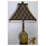 Vtg Boho Ceramic & Wood Pineapple Base Table