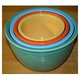 Vtg Homer Laughlin Fiesta Ware 4pc Nesting Bowl
