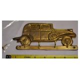 Vtg Solid India Brass Foundry Collection Car Wall