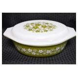 Vtg Pyrex Crazy Daisy 045 2 1/2qt Oval Casserole &