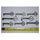 (8) Antique / Vintage Skeleton Keys Lot w/ Similar
