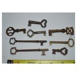 (8) Antique / Vintage Skeleton Keys Lot: Unique