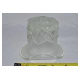 Antique EAPG Clear Glass Top Hat Vase 4.25"