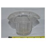 Higbee Sweet Pea Etched Glass Top Hat Vase