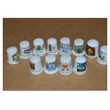 (12) Vintage Porcelain/Ceramic Souvenir Thimbles