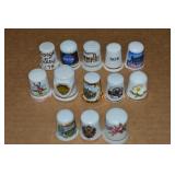 (13) Vintage Porcelain/Ceramic Souvenir Thimbles