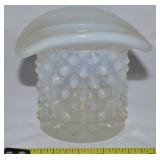 Vtg Fenton Opalescent Hobnail Glass Top Hat
