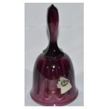 Vtg Fenton Amethyst Optic Ribbed Glass Bell 6.25"