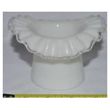 Vtg Fenton Silvercrest Milk Glass Crimped Rim Vase