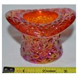 Vtg Fenton Orange Carnival Glass Top Hat Toothpick