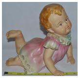 Large Vtg Porcelain Piano Baby Girl Figure 11.75L