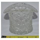 Vtg Fenton Clear Glass Daisy & Button Top Hat Vase