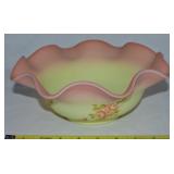 Vtg Fenton Burmese Handpainted Roses Bride