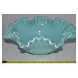 Vtg Fenton Silvercrest Turquoise Blue Bride