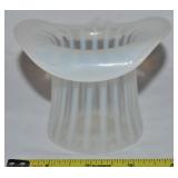 Vtg Fenton Opalescent Rib Optic Glass Top Hat Vase