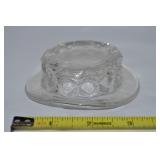 Vtg Fostoria American Glass Hat Master Salt