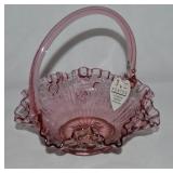 Vtg Fenton Dusty Rose Art Glass Cabbage Rose