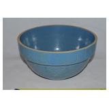 Vintage Blue Glazed Stoneware Mixing Bowl 10"