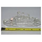 Vintage Glass Navy Battleship Candy Container