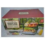 2 Tier Chicken Wire Basket Stand 19.25 x 16 x