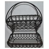 2 Tier Metal Basket Stand 18 x 14.5 x 7.5