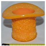 Boyd Orange Slag Glass Top Hat Toothpick 3.25"