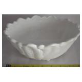 Vtg Indiana Milk Glass Wild Rose Bowl 9.5" Diam