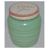 Vintage Jadeite Ribbed Refrigerator Jar 4.5t