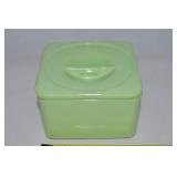 Vtg Jeannette UV Reactive Jadeite Refrigerator