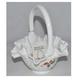 Vintage Fenton Milk Glass Ponsettia Handpainted