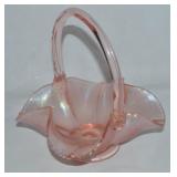 Vintage Fenton Velva Rose Stretch Art Glass Basket