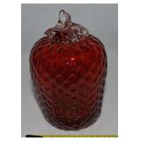 Vtg Studio Art Glass Strawberry Paperweight 4t