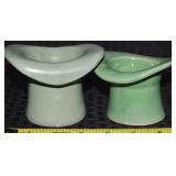 (2) Vintage Art Pottery Top Hat Vases