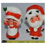 Vtg Japan Ceramic Santa & Mrs Claus Salt & Pepper
