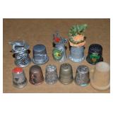 (11) Vintage Metal & Wooden Thimbles Lot