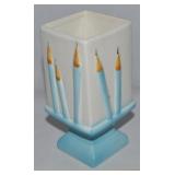 Vtg Tilso Japan Ceramic Pencil Holder Vase 5.75t