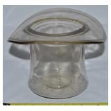 Antique Glass Top Hat Vase 6 7/8" Wide Brim