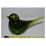 MCM Pilgrim Green Art Glass Bird Figure