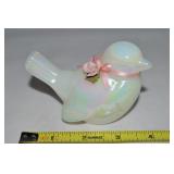 Vtg Fenton Iridized Milk Glass Sparrow Bird Figure