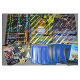 (3) Oversized Pokemon TCG Cards + Sleeves +